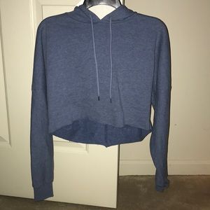 Light Blue Cropped Hoodie